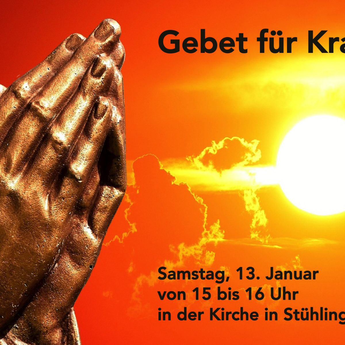 Gebet für Kranke: nächster Termin am 10. Februar – Evangelische